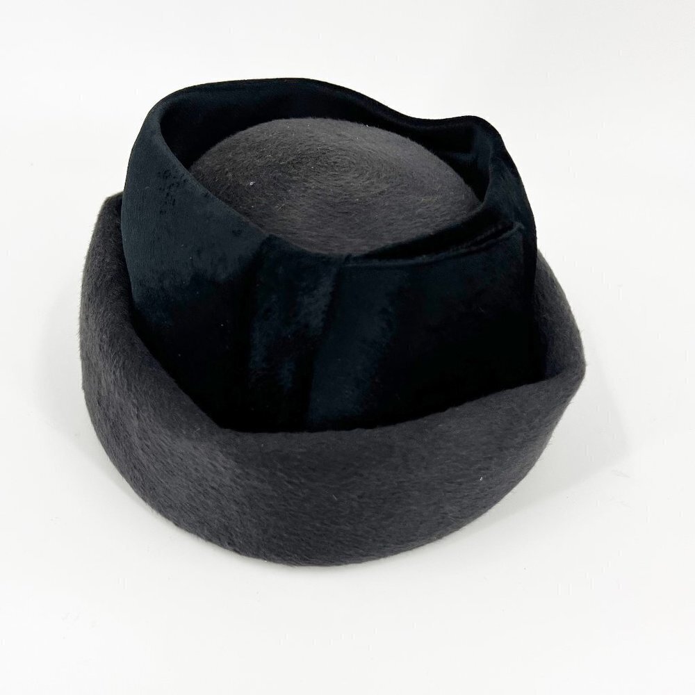 ✅ VTG 40‎ 50s Brigitte Italy Hat Sonni of California Pillbox Black